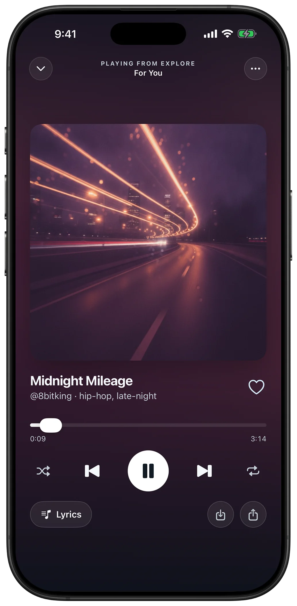 A song open in the Riff iPhone player